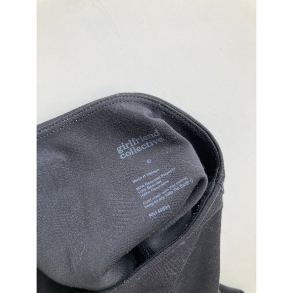 GIRLFRIEND COLLECTIVE Black Float Set Juliet Bra High Rise Bike Shorts, Size S/M - Picture 15 of 16